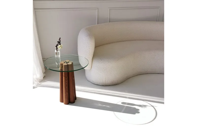 Sohvapöytä Novera Pähkinä / Läpinäkyvä - Pähkinä / Läpinäkyvä - Huonekalut - Pöytä & ruokailuryhmä - Sohvapöytä