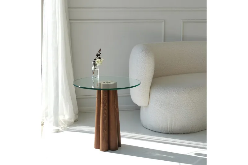 Sohvapöytä Novera Pähkinä / Läpinäkyvä - Pähkinä / Läpinäkyvä - Huonekalut - Pöytä & ruokailuryhmä - Sohvapöytä