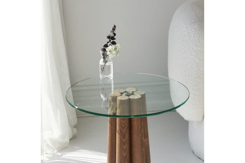 Sohvapöytä Novera Pähkinä / Läpinäkyvä - Pähkinä / Läpinäkyvä - Huonekalut - Pöytä & ruokailuryhmä - Sohvapöytä