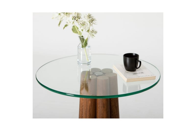 Sohvapöytä Novera Pähkinä / Läpinäkyvä - Pähkinä / Läpinäkyvä - Huonekalut - Pöytä & ruokailuryhmä - Sohvapöytä