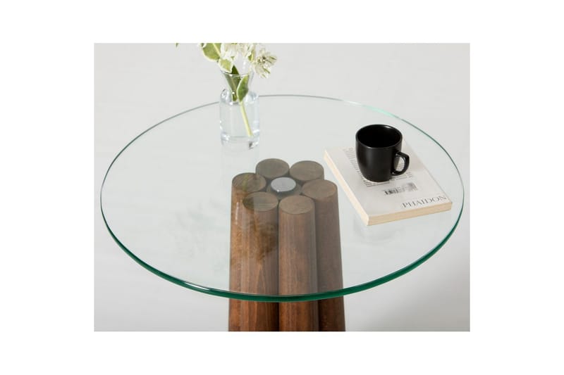Sohvapöytä Novera Pähkinä / Läpinäkyvä - Pähkinä / Läpinäkyvä - Huonekalut - Pöytä & ruokailuryhmä - Sohvapöytä