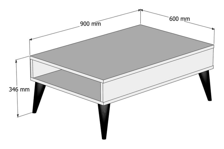 Sohvapöytä Nyarai 90 cm Säilytyksellä Hylly - Tammenväri - Sohvapöytä