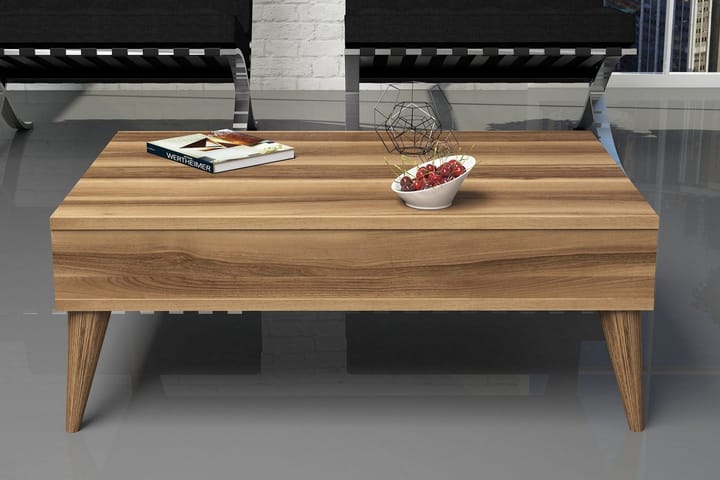 Sohvapöytä Nyarai 90 cm Säilytyksellä Hylly - Pähkinänruskea - Sohvapöytä