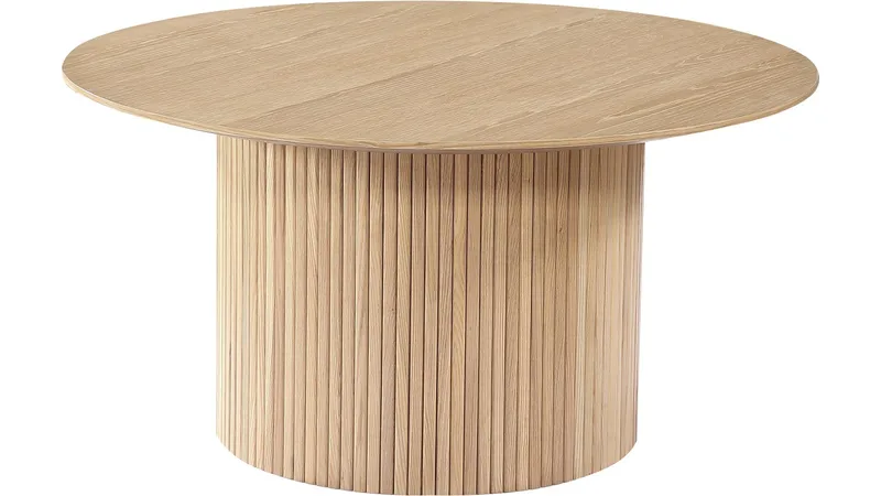 Sohvapöytä Odmark 90 cm, Valkopigmentoitu tammiviilu