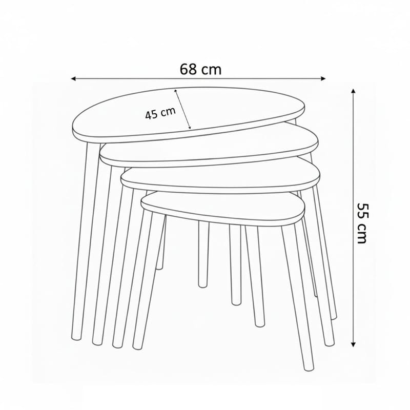 Olyros yöpöytä 45 cm - Huonekalut - Pöytä & ruokailuryhmä - Sohvapöytä - Arkkupöytä