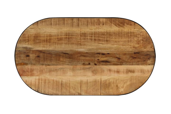 Sohvapöytä ovaali karkea mangopuu ja teräs 100 cm - Ruskea - Sohvapöytä