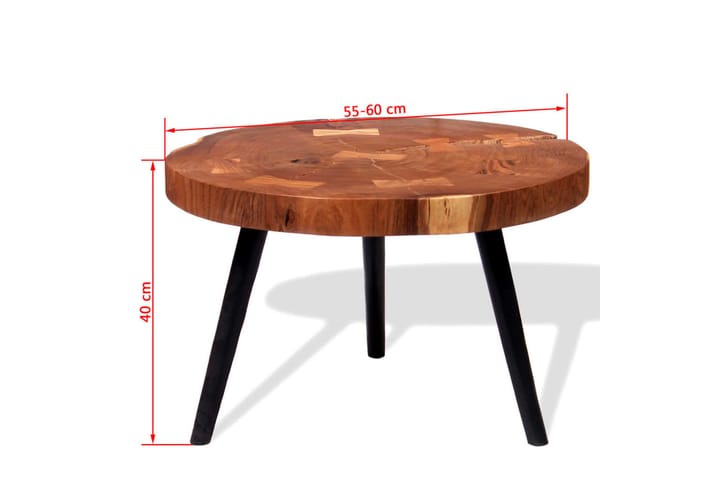 Puunrunko-sohvapöytä Akaasiapuu (55-60) x40 cm - Ruskea - Sohvapöytä