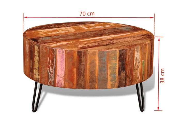 Pyöreä sohvapöytä Kierrätetty puu - Ruskea - Sohvapöytä