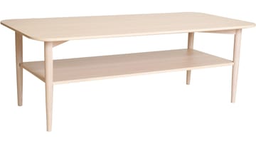 Sohvapöytä Ravik hyllyllä 135x65 cm - Valkaistu - Huonekalut - Pöytä & ruokailuryhmä - Sohvapöytä
