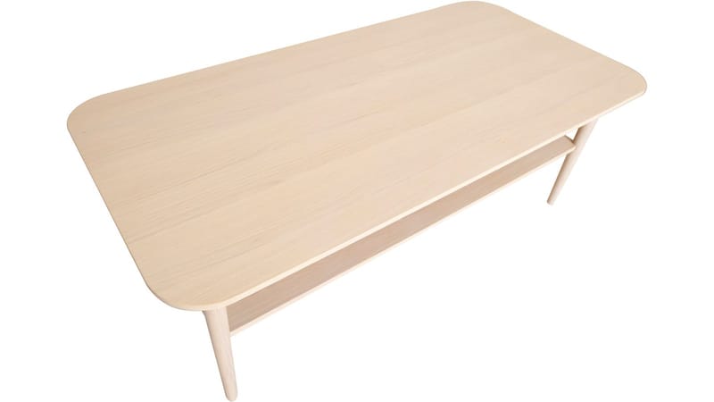 Sohvapöytä Ravik hyllyllä 135x65 cm - Valkaistu - Huonekalut - Pöytä & ruokailuryhmä - Sohvapöytä