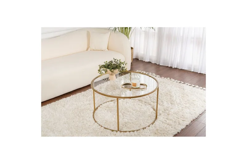 Sohvapöytä Rikiya Kultatransparentti - Kultatransparentti - Huonekalut - Pöytä & ruokailuryhmä - Sohvapöytä