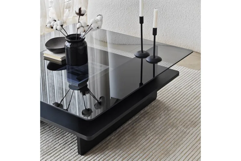 Sohvapöytä Rubby Neliö Musta / Savu - Musta / Savu - Huonekalut - Pöytä & ruokailuryhmä - Sohvapöytä