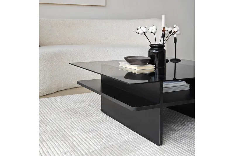 Sohvapöytä Rubby Neliö Musta / Savu - Musta / Savu - Huonekalut - Pöytä & ruokailuryhmä - Sohvapöytä