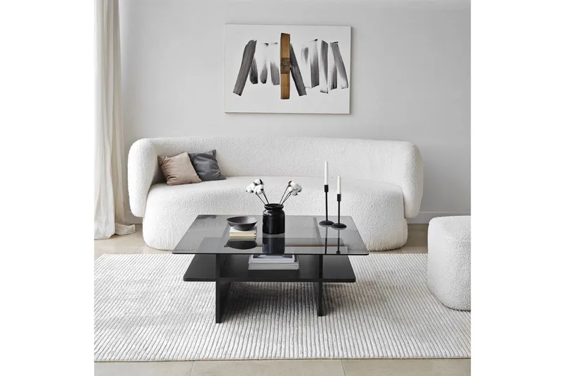 Sohvapöytä Rubby Neliö Musta / Savu - Musta / Savu - Huonekalut - Pöytä & ruokailuryhmä - Sohvapöytä