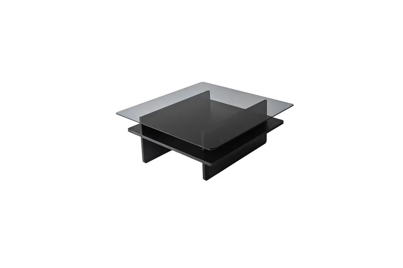 Sohvapöytä Rubby Neliö Musta / Savu, Musta / Savu