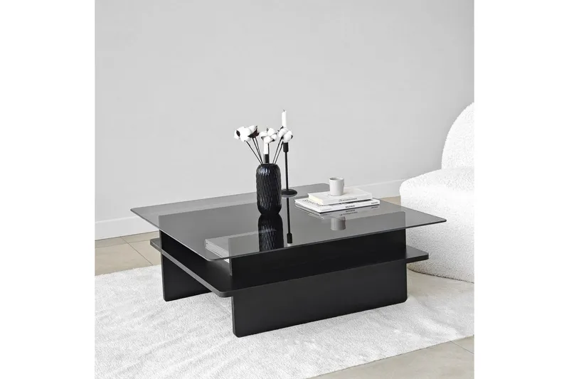 Sohvapöytä Rubby Neliö Musta / Savu - Musta / Savu - Huonekalut - Pöytä & ruokailuryhmä - Sohvapöytä