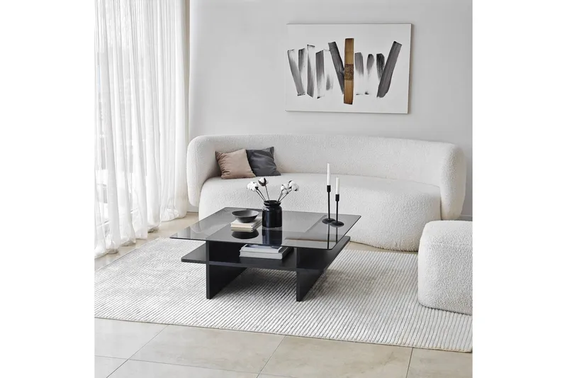 Sohvapöytä Rubby Neliö Musta / Savu - Musta / Savu - Huonekalut - Pöytä & ruokailuryhmä - Sohvapöytä
