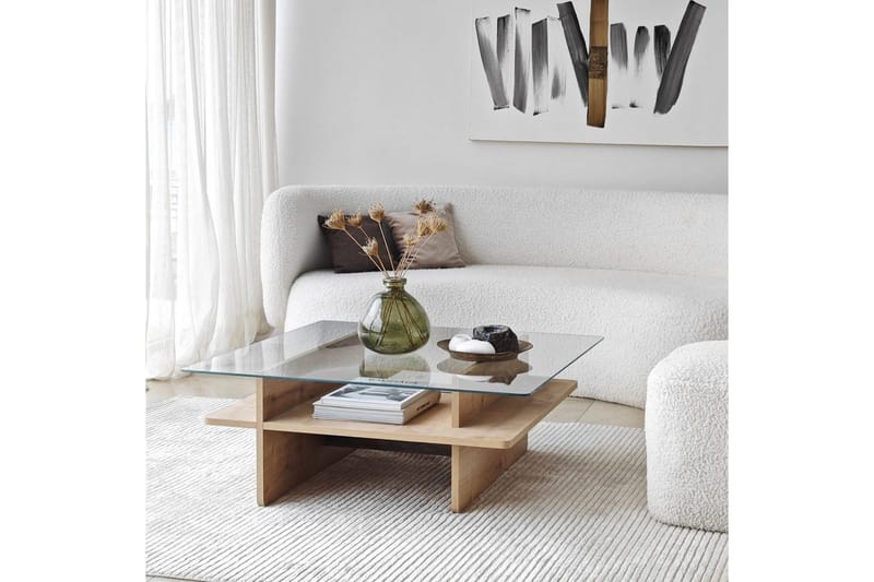 Sohvapöytä Rubby Neliö Safidoniri / Läpinäkyvä - Safidoniri / Läpinäkyvä - Huonekalut - Pöytä & ruokailuryhmä - Sohvapöytä