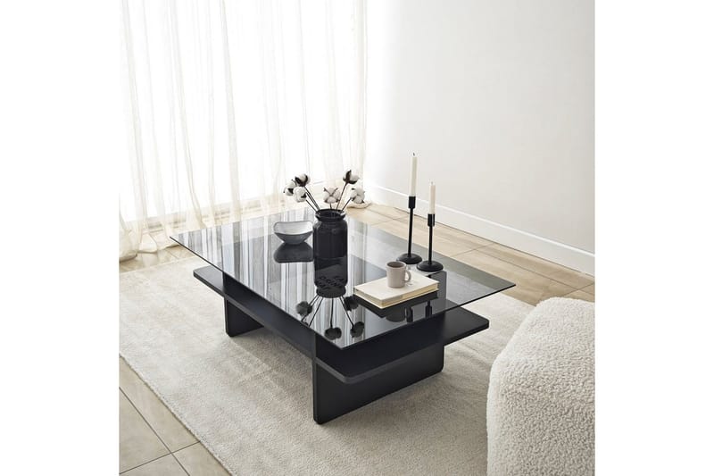 Sohvapöytä Rubby Suorakulmio Musta / Savu - Musta / Savu - Huonekalut - Pöytä & ruokailuryhmä - Sohvapöytä