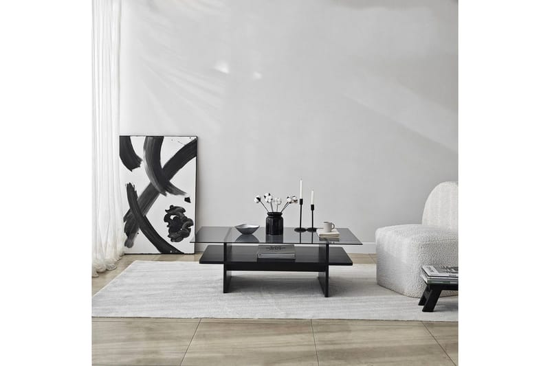 Sohvapöytä Rubby Suorakulmio Musta / Savu - Musta / Savu - Huonekalut - Pöytä & ruokailuryhmä - Sohvapöytä