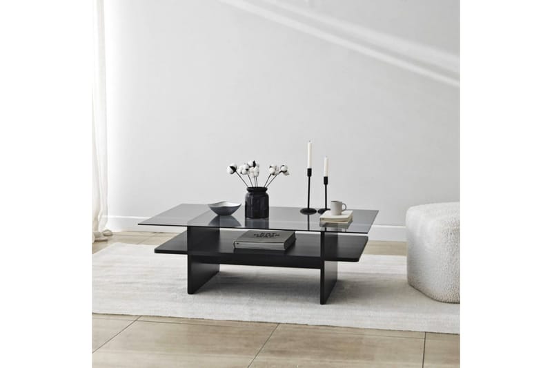 Sohvapöytä Rubby Suorakulmio Musta / Savu - Musta / Savu - Huonekalut - Pöytä & ruokailuryhmä - Sohvapöytä