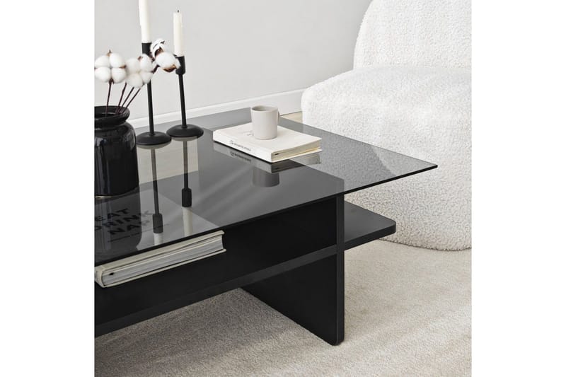 Sohvapöytä Rubby Suorakulmio Musta / Savu - Musta / Savu - Huonekalut - Pöytä & ruokailuryhmä - Sohvapöytä