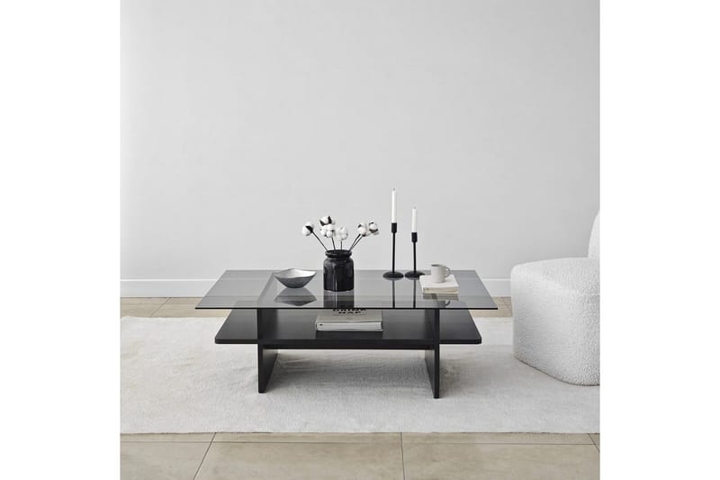 Sohvapöytä Rubby Suorakulmio Musta / Savu - Musta / Savu - Huonekalut - Pöytä & ruokailuryhmä - Sohvapöytä