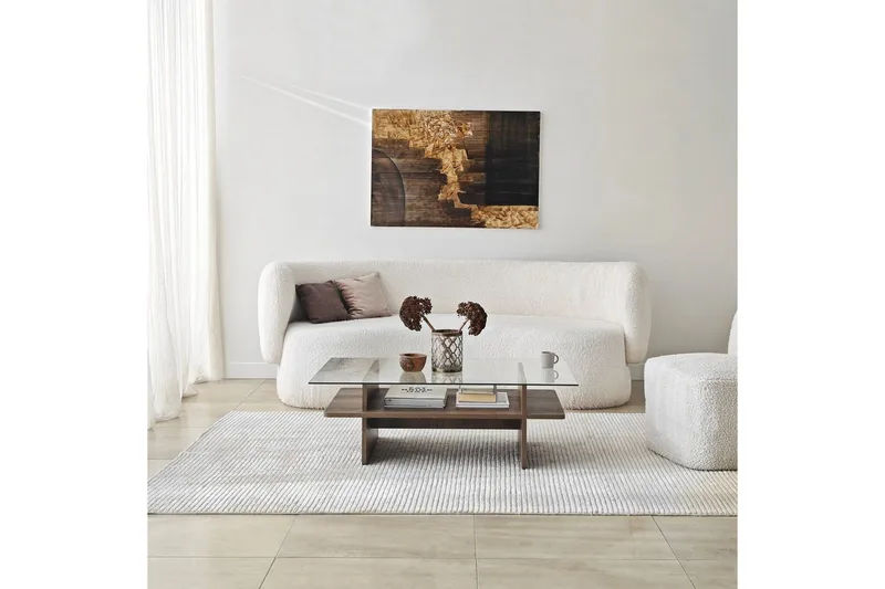 Sohvapöytä Rubby Suorakulmio Pähkinä / Läpinäkyvä - Pähkinä / Läpinäkyvä - Huonekalut - Pöytä & ruokailuryhmä - Sohvapöytä