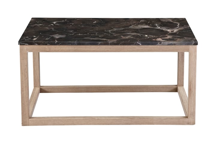 Ruokapöytä Grasp 90 cm Marmori - Ruskea/Tammi - Marmoripöydät - Sohvapöytä