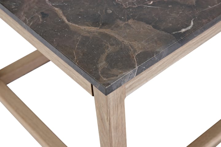 Ruokapöytä Grasp 90 cm Marmori - Ruskea/Tammi - Marmoripöydät - Sohvapöytä