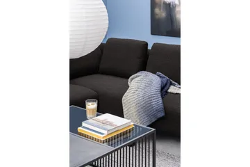 Saklani neliönmuotoinen sohvapöytä 80x80 cm metallia lasilevyllä - Musta - Huonekalut - Pöytä & ruokailuryhmä - Sohvapöytä