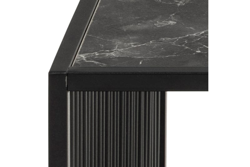 Saklani neliönmuotoinen sohvapöytä 80x80 cm metallia lasilevyllä - Musta - Huonekalut - Pöytä & ruokailuryhmä - Sohvapöytä