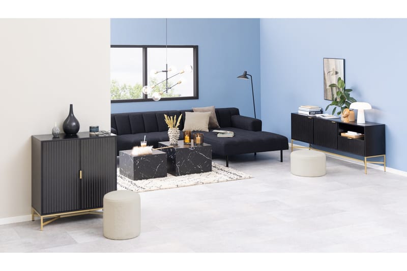 Sohvapöytä Samon 58x58 cm - Musta - Huonekalut - Pöytä & ruokailuryhmä - Apupöytä & sivupöytä - Sarjapöytä