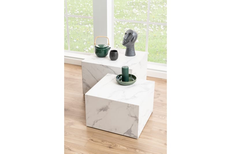 Sohvapöytä Samon 58x58 cm - Valkoinen - Huonekalut - Pöytä & ruokailuryhmä - Apupöytä & sivupöytä - Sarjapöytä
