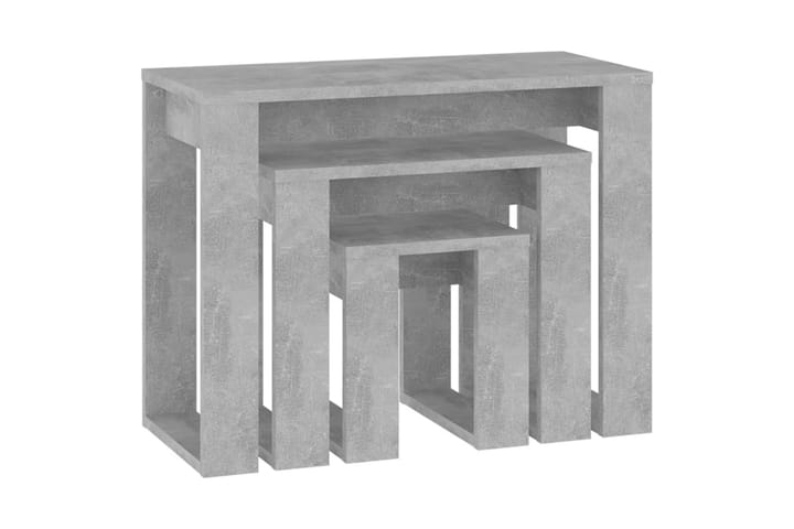 Sarjapöydät 3 kpl betoninharmaa lastulevy - Harmaa - Sohvapöytä - Sarjapöytä