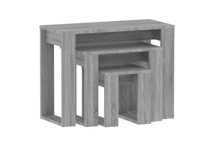Sarjapöydät 3 kpl harmaa Sonoma tekninen puu - Harmaa - Sohvapöytä