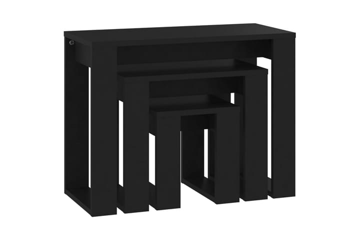 Sarjapöydät 3 kpl musta lastulevy - Musta - Sohvapöytä - Sarjapöytä
