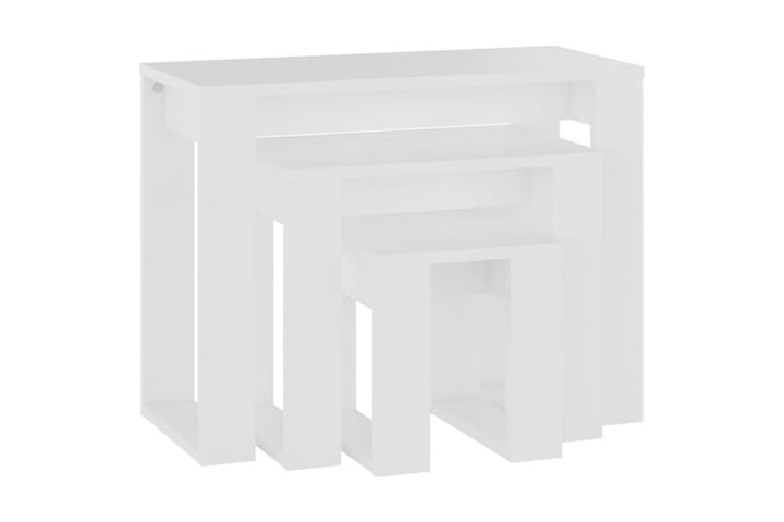 Sarjapöydät 3 kpl valkoinen lastulevy - Valkoinen - Sohvapöytä - Sarjapöytä