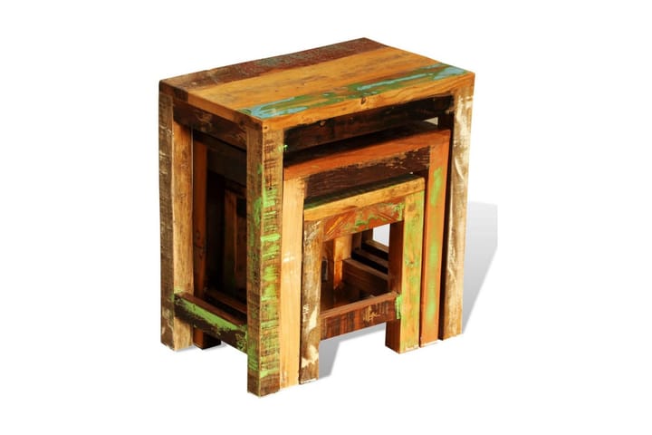Sarjapöytä 3 kpl vintagetyyli Kierrätetty puu - Ruskea - Sohvapöytä