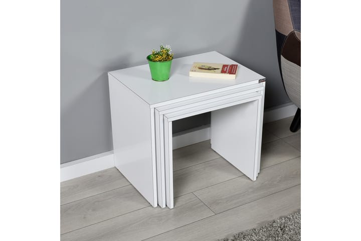 Sarjapöytä 55 cm - Valkoinen - Sarjapöytä - Sohvapöytä