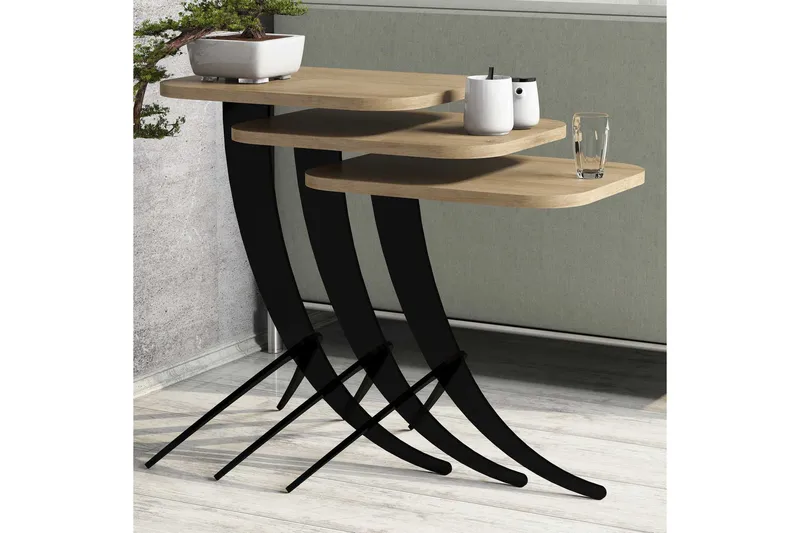 Sarjapöytä Amtorp 45 cm 3 pöytää, Ruskea