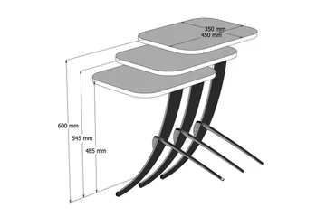 Sarjapöytä Amtorp 45 cm 3 pöytää - Ruskea - Huonekalut - Pöytä & ruokailuryhmä - Sohvapöytä