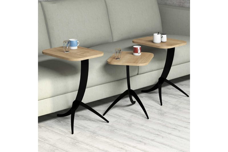 Sarjapöytä Amtorp 45 cm 3 pöytää - Ruskea - Huonekalut - Pöytä & ruokailuryhmä - Sohvapöytä