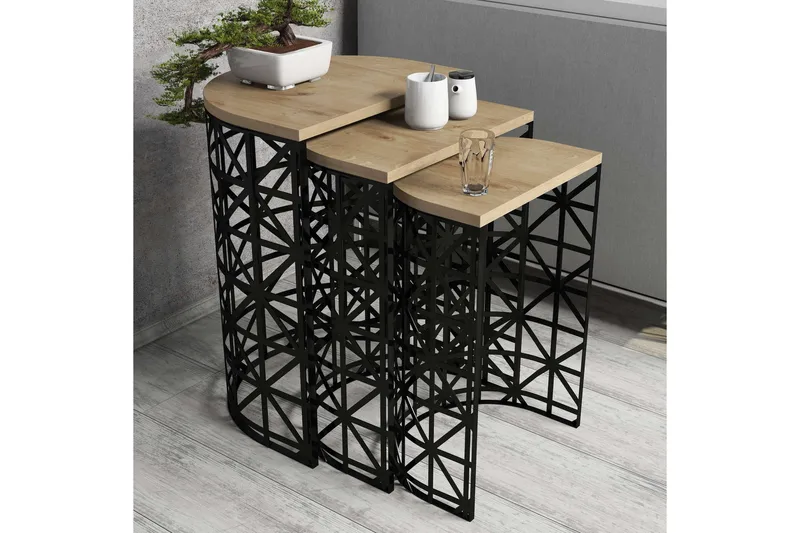 Sarjapöytä Amtorp 46 cm Halvcirkel 3 pöytää - Huonekalut - Pöytä & ruokailuryhmä - Sohvapöytä