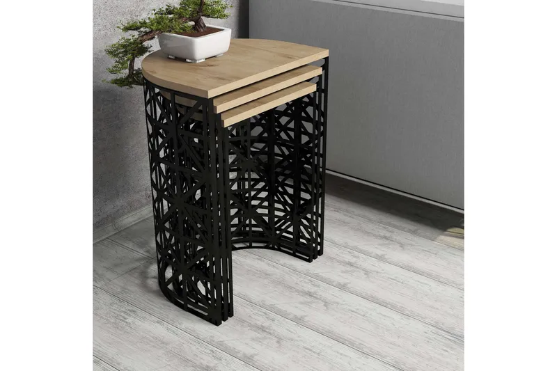 Sarjapöytä Amtorp 46 cm Halvcirkel 3 pöytää - Huonekalut - Pöytä & ruokailuryhmä - Sohvapöytä