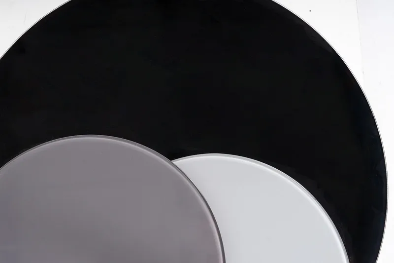 Sarjapöytä Arionos 80 cm Pyöreä 3 pöytää - Lasi/Harmaa/Musta - Huonekalut - Pöytä & ruokailuryhmä - Sohvapöytä