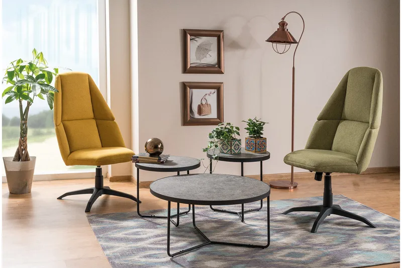 Sarjapöytä Bogolese Pyöreä - Harmaa/Musta - Huonekalut - Pöytä & ruokailuryhmä - Sohvapöytä