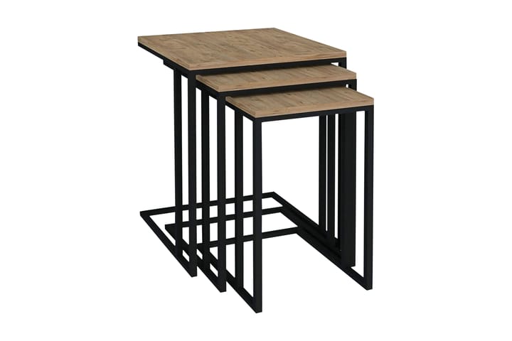 Sarjapöytä Brickkiln 3-pak 41 cm - Pähkinä/Musta - Sohvapöytä - Sarjapöytä