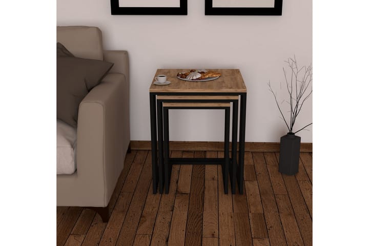 Sarjapöytä Brickkiln 3-pak 41 cm - Pähkinä/Musta - Sarjapöytä - Sohvapöytä