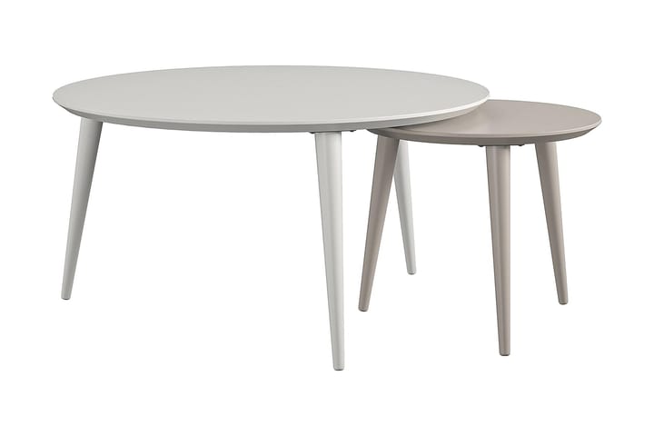 Sarjapöytä Carnegie 90 cm Soikea 2 pöytää Valkoinen/Taupe - CosmoLiving - Sarjapöytä - Sohvapöytä